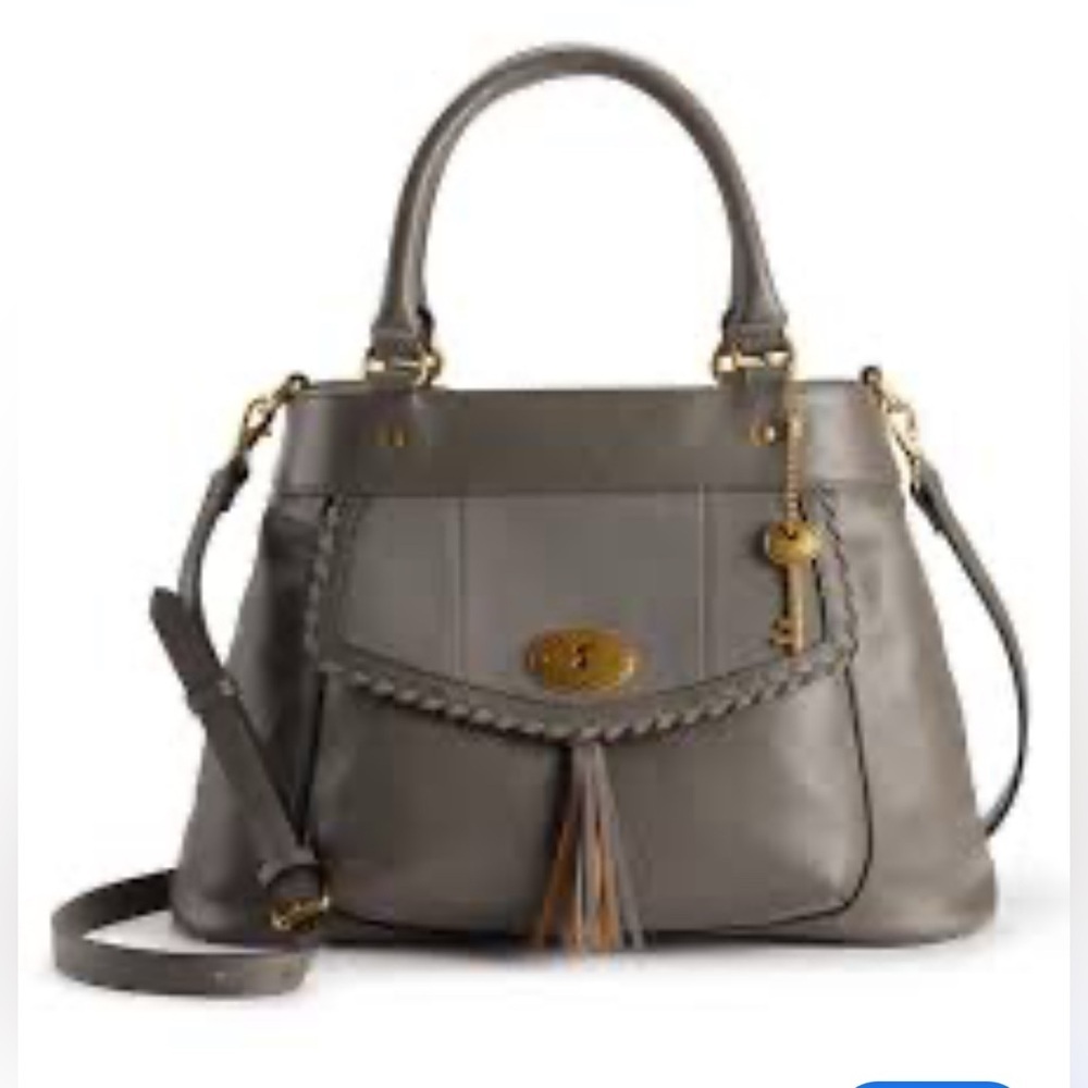 Rosetti Charcoal Satchel with Gold Details